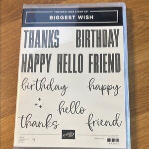 Stampin' Up! Biggest Wish Stamp Set - Black Text